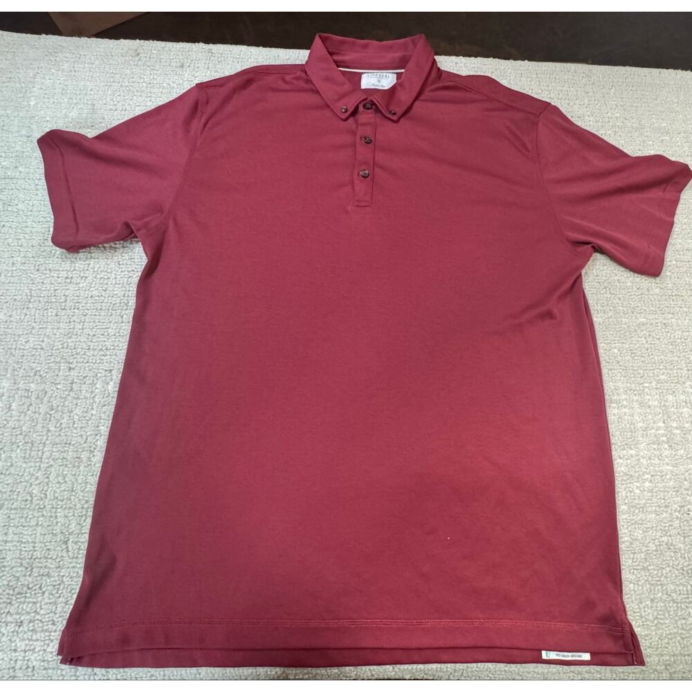 Linksoul Tempus Fugit Mens XL Polo Cotton Burgundy Red Breathable Golf shirt